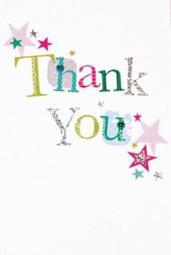 This thank you card, with its jubilant design, is an invitation to delight-a visual celebration that perfectly captures the friendly character of Thornton Heath. 'Thank You' dances across the card's crisp white front, each letter stitched or inked in its own bright shade, creating a patchwork of vibrant green, warm pink, and sky-blue hues. Some letters catch the light with a dusting of silver, a hint of sparkle that recalls the morning sun glinting off windows along Brigstock Road. The playful arrangement is heightened by accents of tiny stars in fuchsia, rich teal, and soft gold, scattered much like the confetti left behind at community events near Grangewood Park. There's evident dimension and texture here-a tactile pleasure reminiscent of a lovingly handcrafted card, ready to accompany a bouquet freshly prepared for local delivery. Amidst the clean white space, each detail stands out in balance, making the card feel festive yet genuinely personal, as if designed with a particular Thornton Heath friend in mind. You can imagine this card nestled among colourful blooms, a thoughtful finishing touch that expresses gratitude in both words and feeling-crafted with the same care and creativity local florists bring to every arrangement.